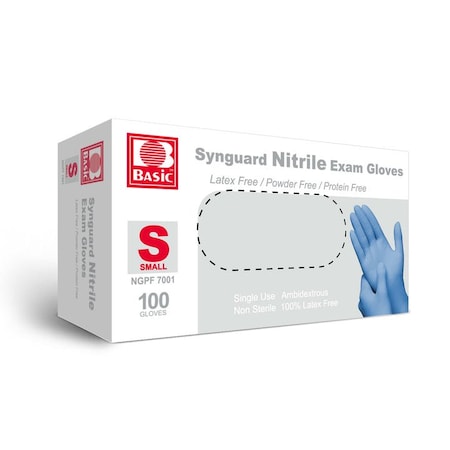 Zoro Select Disposable Gloves, Nitrile, 4 mil, Powder-Free, Latex-Free, S, Blue, 10 Boxes of 100 NitrileSB